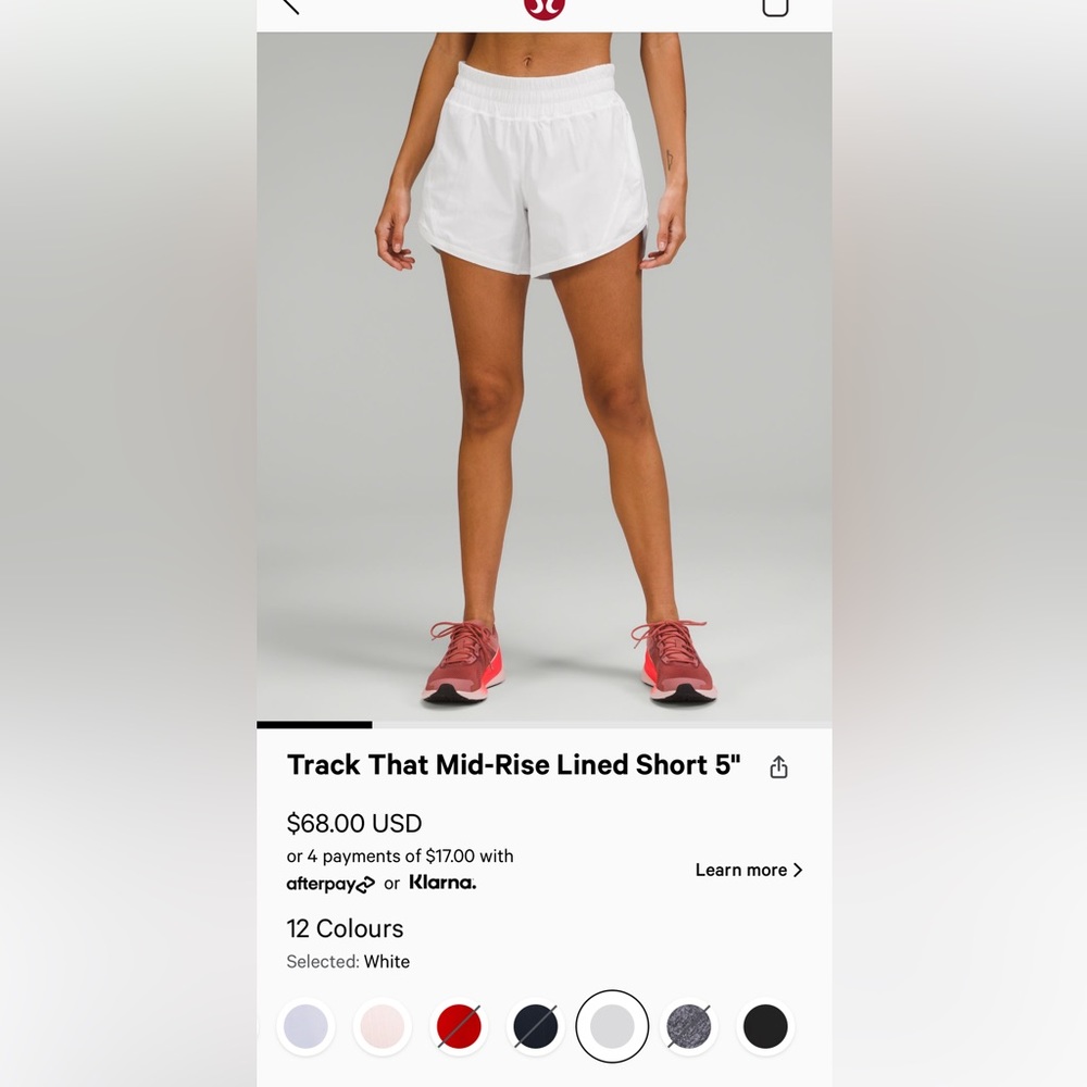 Lululemon track that shorts